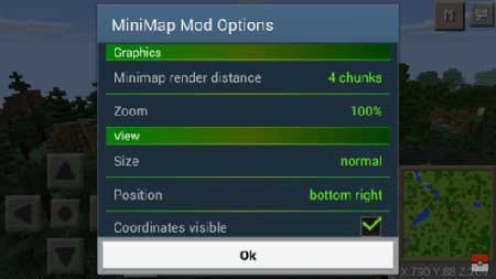 Мод Smooth Minimap для MCPE 0.15.6/0.15.4/0.14.3