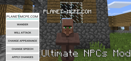 Мод Ultimate NPC Minecraft PE 0.14.3/0.14.2/0.14.1/0.14.0